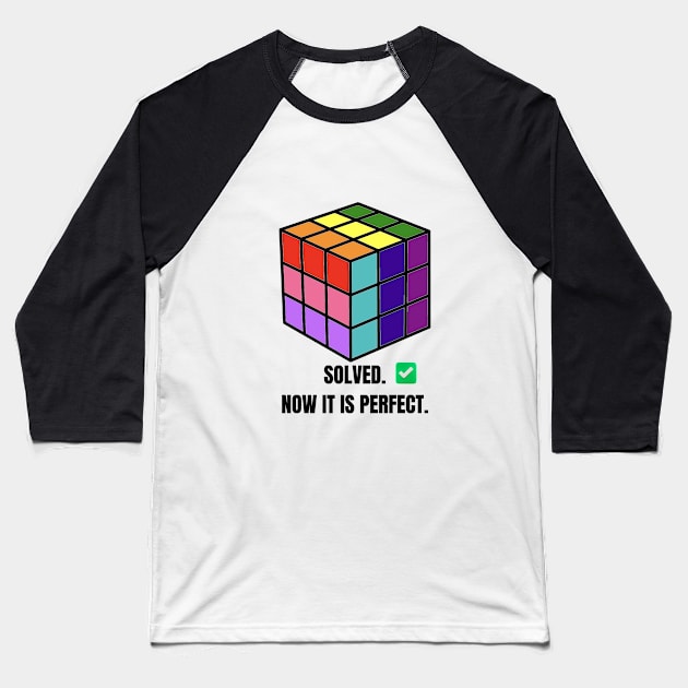 Pride colors cube perfectly solved Baseball T-Shirt by Artpassion